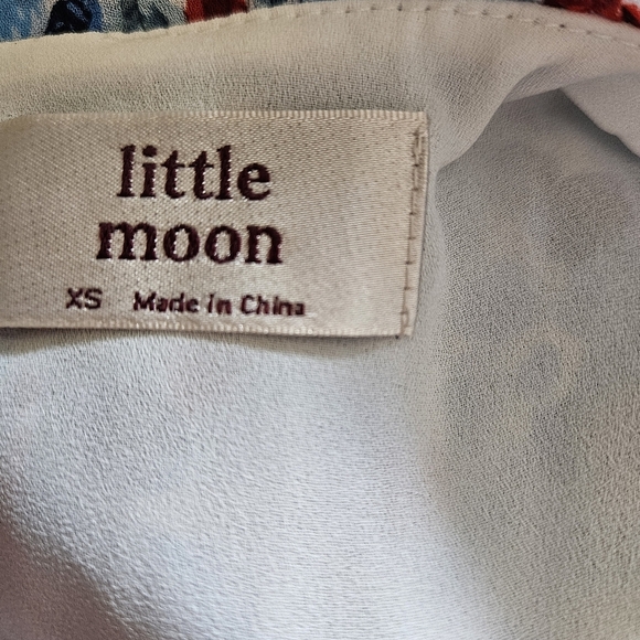 Aritzia Little Moon Rarity Blue Floral Feminine Ruffle Midi Casual Dress Sz XS. - Picture 16 of 16